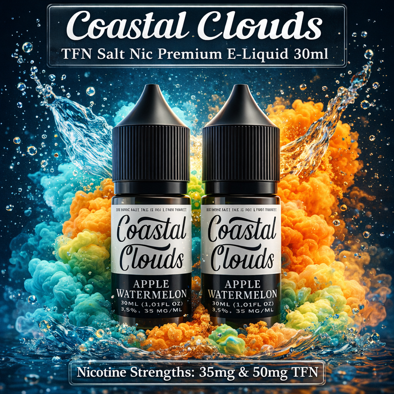 Load image into Gallery viewer, Coastal Clouds TFN Salt Nic Premium E-Liquid 30ml