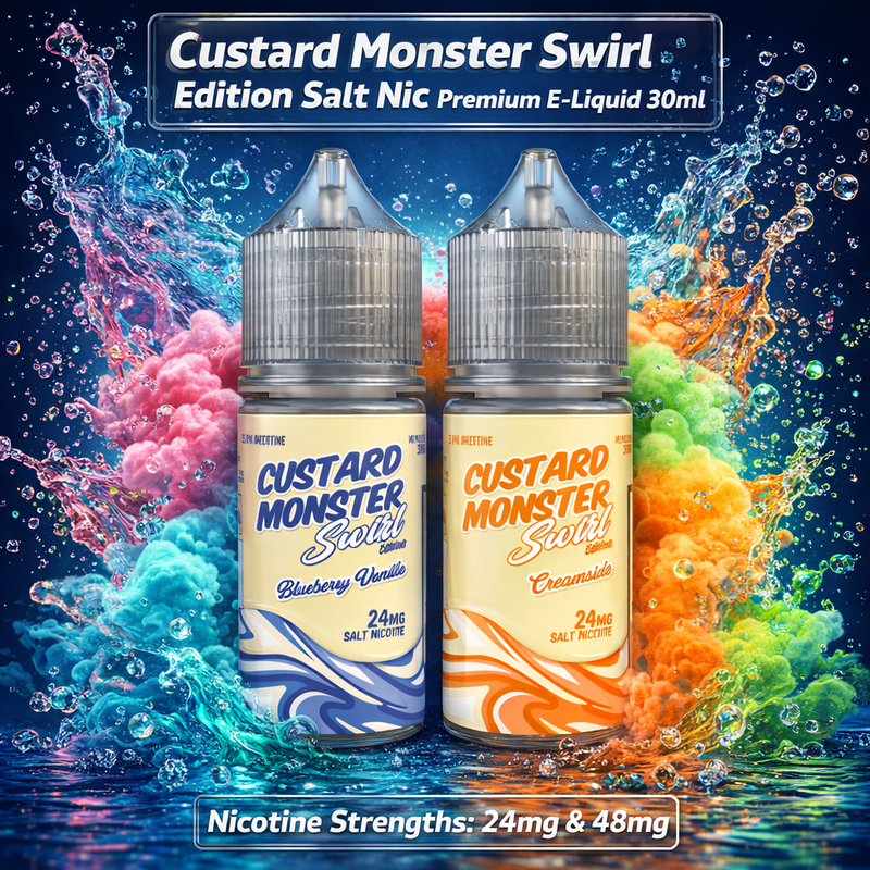 Load image into Gallery viewer, Custard Monster Swirl Edition Salt Nic Premium E-Liquid 30ml