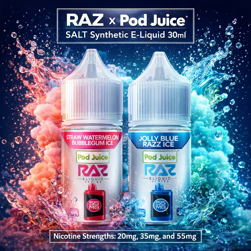 Load image into Gallery viewer, RAZ x Pod Juice SALT Synthetic E-Liquid 30ml