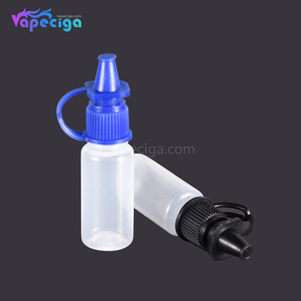 PET Semi-transparent Dropper Bottle 10ml with Black / Blue Cap 5PCs