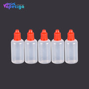 PET Semi-transparent Dropper Bottle 50ml with Black / White / Red / Blue Cap 5PCs