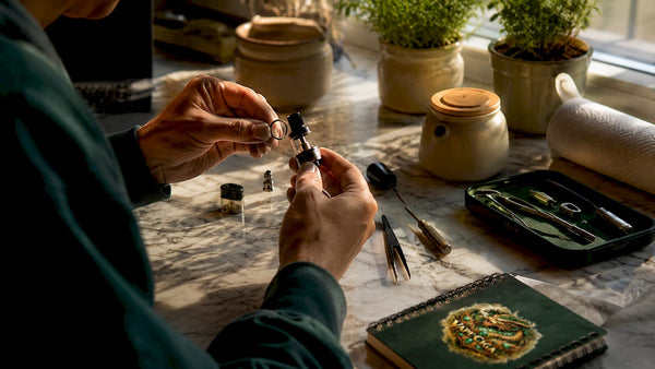 Hands inspecting vape pod for leaks