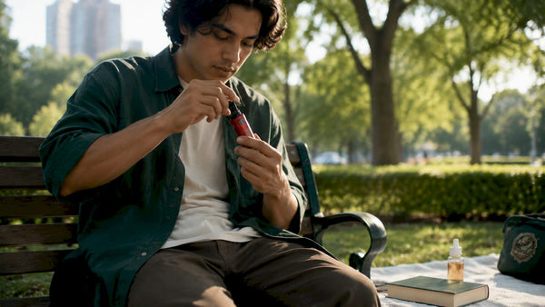 Person inserting Caliburn A3 pod in device