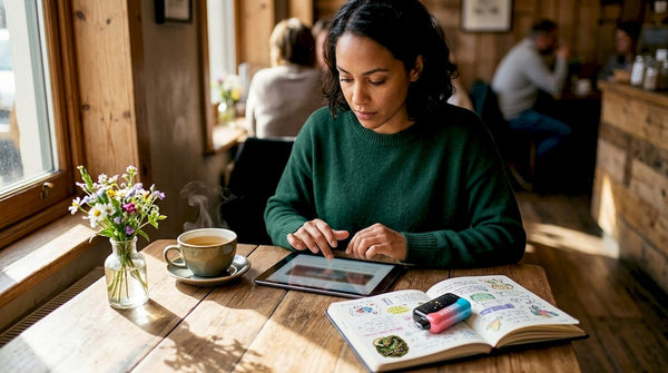 Woman verifying age on phone to buy Geek Bar online