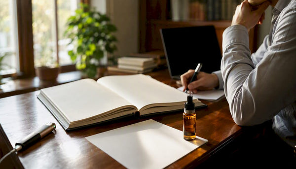 Workspace with vape device details and compliance materials