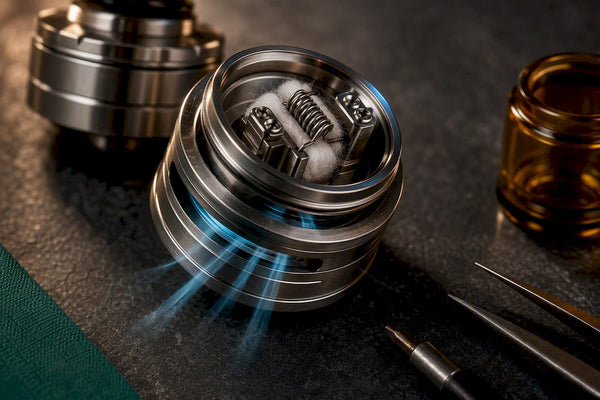Cropped vape airflow ring and coil assembly