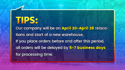 Delay in shipping out your orders due to warehouse relocation