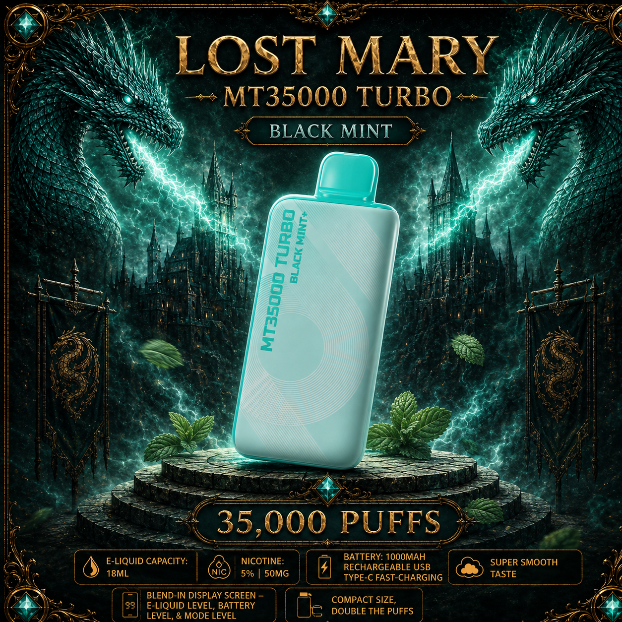 Lost Mary Black Mint Flavor