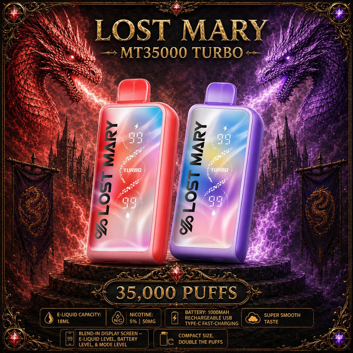 Lost Mary MT35000 Turbo - Black Mint+