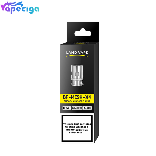 Landvape BF-MESH X4-0.15ohm coil head 5PCS Fit for VOOPOO Drag 3/ Drag X/ Drag X Plus/ Drag S