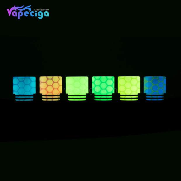 REEVAPE AS252WY  Universal 810 Resin Replacement Drip Tip In Six Colors Available At Night