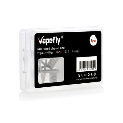 Vapefly Ni80 Fused clapton Coil 28ga3+40ga 0.2Ω (6pcs) Details