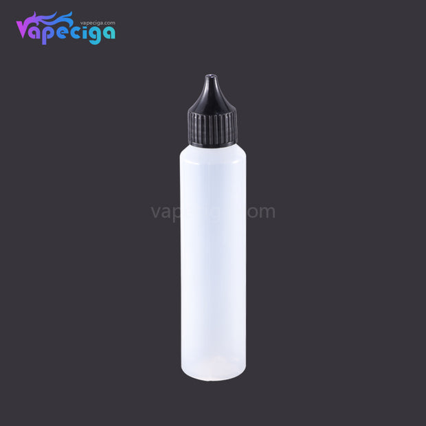 PET Semi-transparent Dropper Bottle 50ml with Black / White Cap 5PCs
