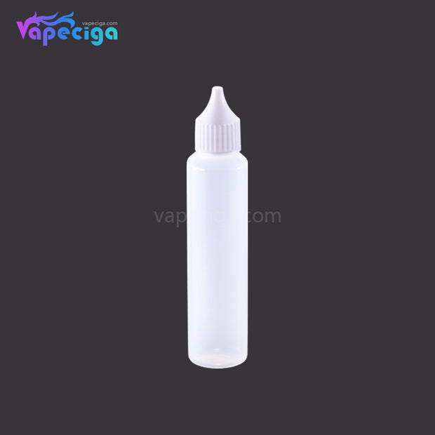 PET Semi-transparent Dropper Bottle 50ml with Black / White Cap 5PCs