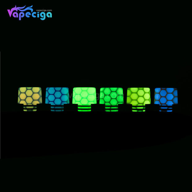 REEVAPE AS250WY Universal 510 Resin Replacement Drip Tip In 6 Colors Acailable At Night