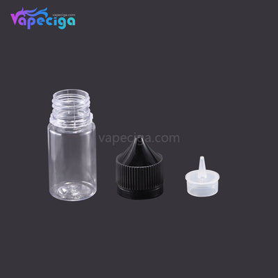 PE Transparent Dropper Bottle 30ml with Black / White Cap 5PCs