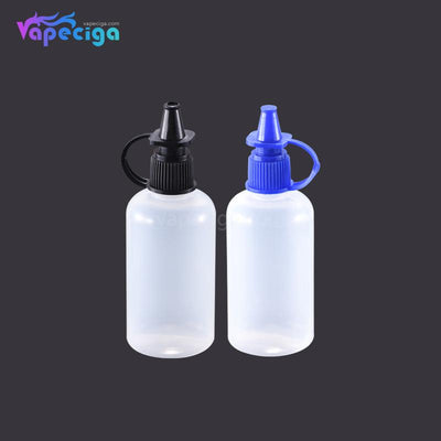 PET Semi-transparent Dropper Bottle 50ml with Black / Blue Cap 5PCs