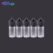 PE Transparent Dropper Bottle 30ml with Black / White Cap 5PCs