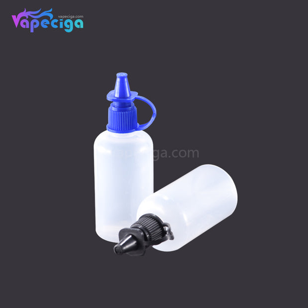 PET Semi-transparent Dropper Bottle 50ml with Black / Blue Cap 5PCs