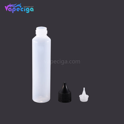 PET Semi-transparent Dropper Bottle 50ml with Black / White Cap 5PCs
