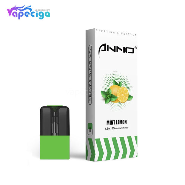 ANNO Basic Replacement Pre-filled Pod Cartridge 1.2ml 4 PCs Mint Lemon
