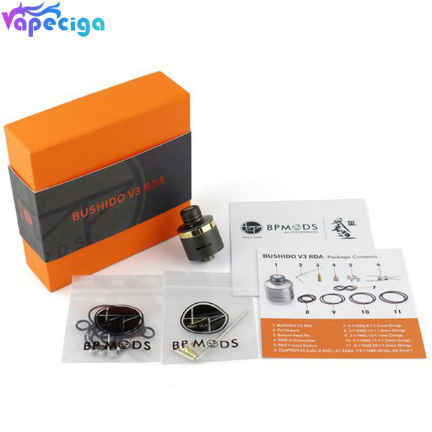 BP MODS Bushido V3 RDA 304 Stainless Steel 22mm