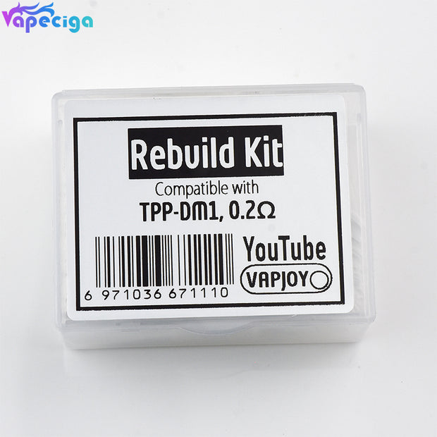 VAPJOY DIY Rebuild Kit for Voopoo TPP DM1 0.2ohm Coil Head & TPP DM2