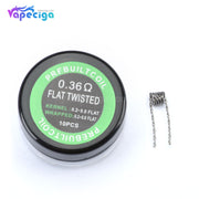 Flat Twisted Prebuilt Coil 10PCs 0.36ohm