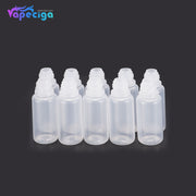 PET Semi-transparent Dropper Bottle 10ml with Black / White Needle Cap 10PCs