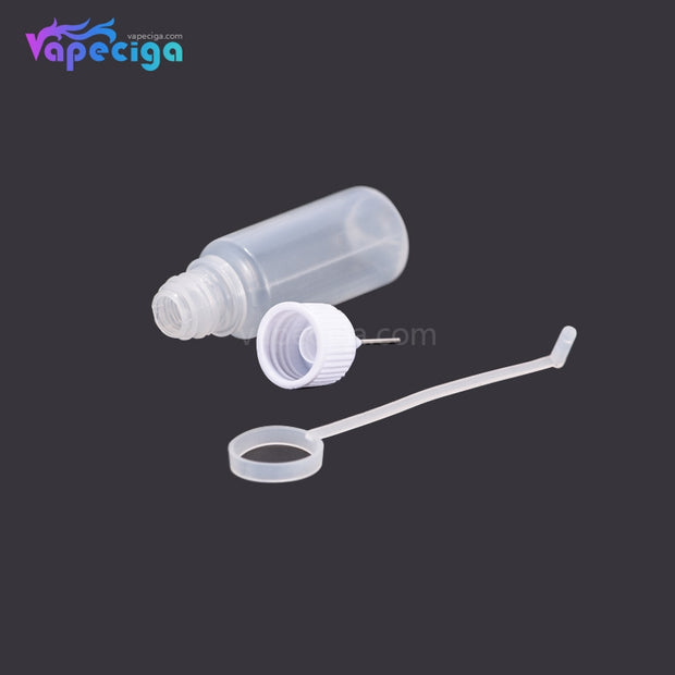 PET Semi-transparent Dropper Bottle 10ml with Black / White Needle Cap 10PCs
