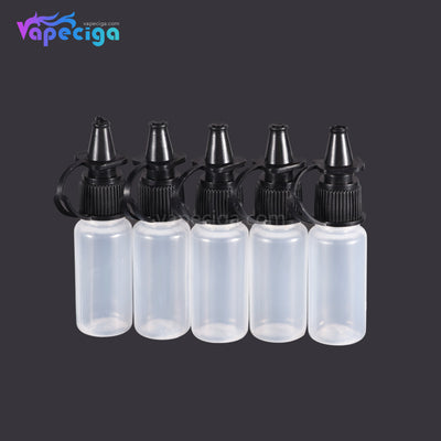 PET Semi-transparent Dropper Bottle 10ml with Black / Blue Cap 5PCs