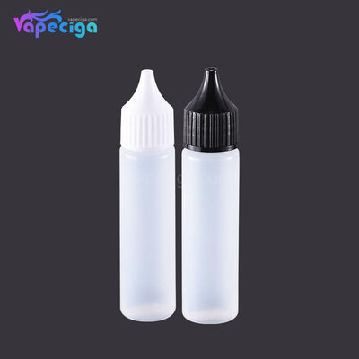 PET Semi-transparent Dropper Bottle 20ml with Black / White Cap 5PCs