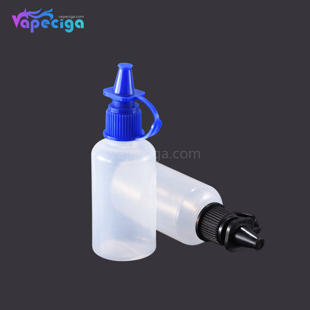 PET Semi-transparent Dropper Bottle 30ml with Black / Blue Cap 5PCs