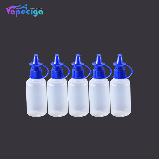 PET Semi-transparent Dropper Bottle 30ml with Black / Blue Cap 5PCs