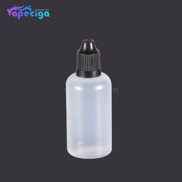 PET Semi-transparent Dropper Bottle 50ml with Black / White / Red / Blue Cap 5PCs