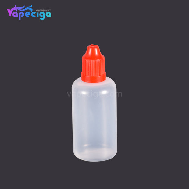 PET Semi-transparent Dropper Bottle 50ml with Black / White / Red / Blue Cap 5PCs