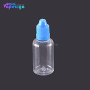 PE Transparent Dropper Bottle 30ml with Black / White / Red / Blue Cap 5PCs
