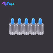 PE Transparent Dropper Bottle 50ml with Black / White / Blue / Red Cap 5PCs