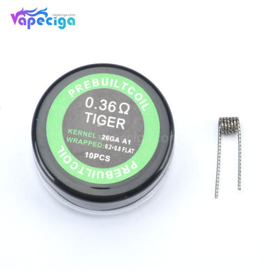 Tiger Prebuilt Coil 10PCs 0.36ohm