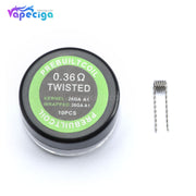 Twisted Prebuilt Coil 10PCs 0.36ohm