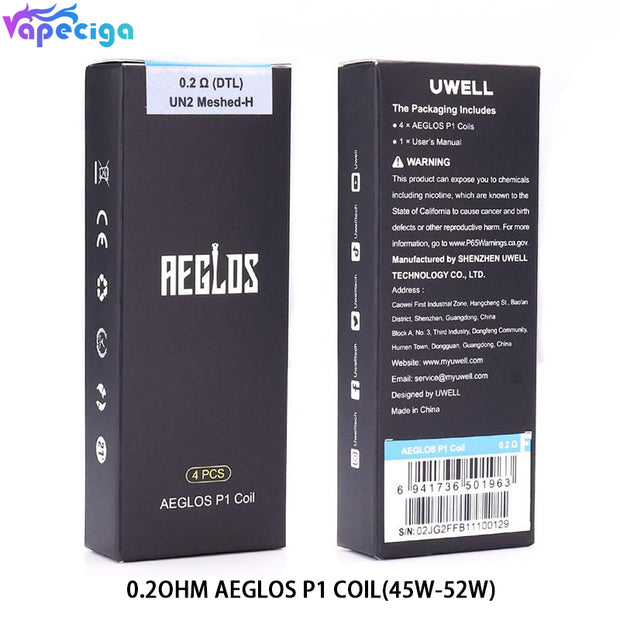 Uwell Aeglos P1 Coil 0.2ohm/0.6ohm 4pcs