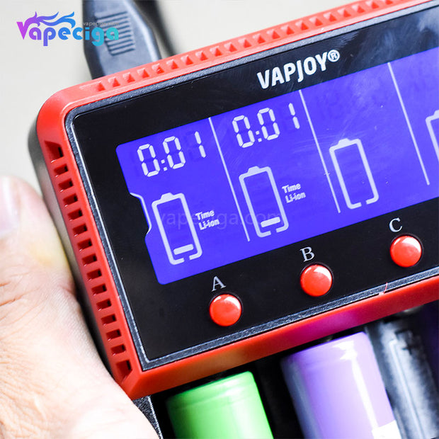 VAPJOY CS4 LCD intelligent Battery Charger US / UK Plug Real Shots