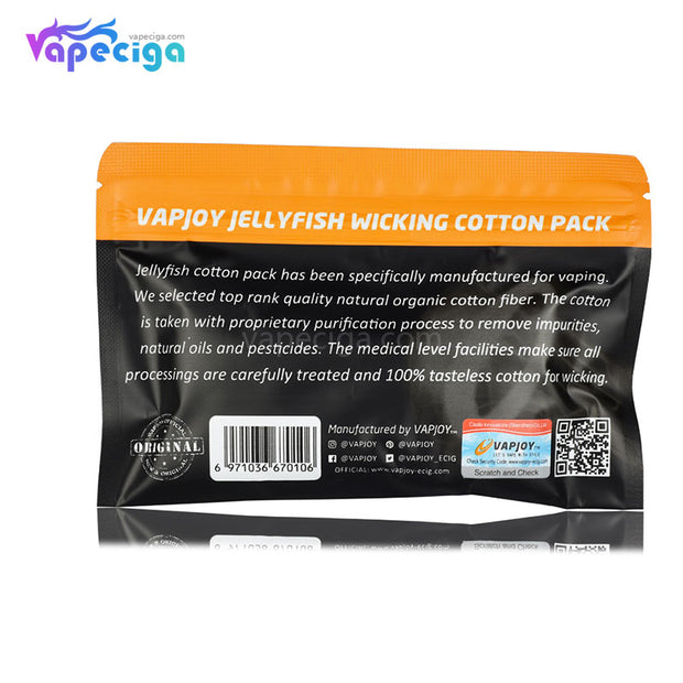 VAPJOY Jellyfish Wicking Cotton Package Back View