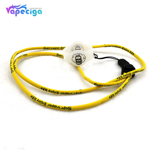 Vivismoke High Elastic Nylon Lanyard with 30*20mm Silicone Ring Yellow + Semi-transparent