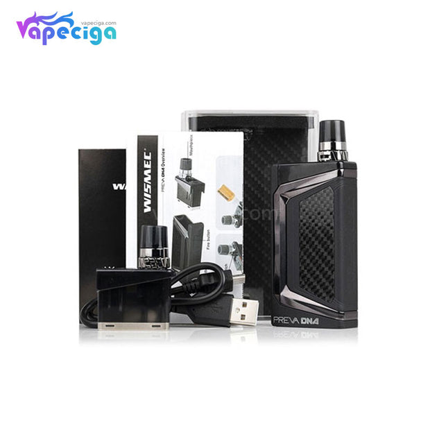 Wismec Preva DNA Vape Pod System VW Starter Kit 1050mAh 3ml Package Contents