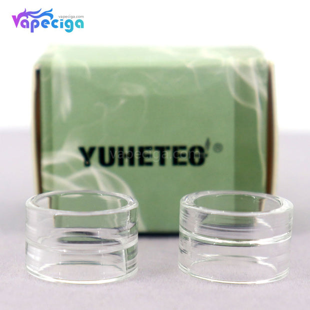 YUHETEC Transparent Replacement Glass Drip Tip for Smok TFV8 Baby V2 2PCs Real Shots