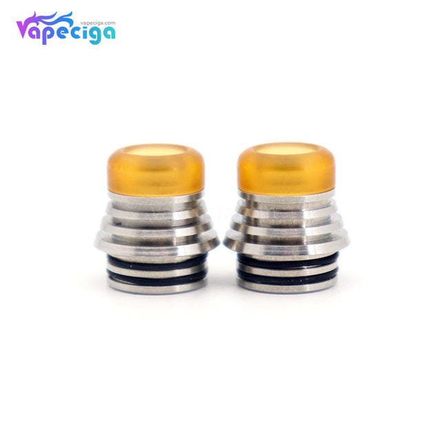 Yellow YUHETEC Universal 810 Cooling Drip Tip SS PEI 2PCs