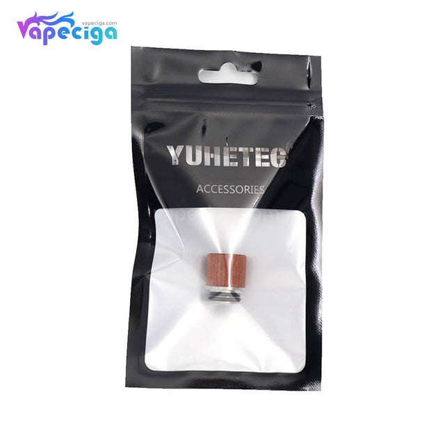 Brown YUHETEC Wood + Stainless Steel 810 Drip Tip Package
