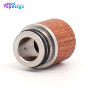 Brown YUHETEC Wood + Stainless Steel 810 Drip Tip Bottom Details