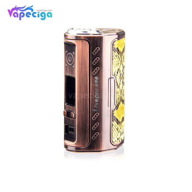 Antique Brass + Python Skin Yosta Livepor TC Box Mod 256W